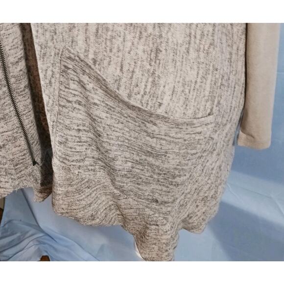 LOGO Lori Goldstein Lightweight Sweater Women 1X Full Zip Gray Heather EUC - Picture 4 of 10